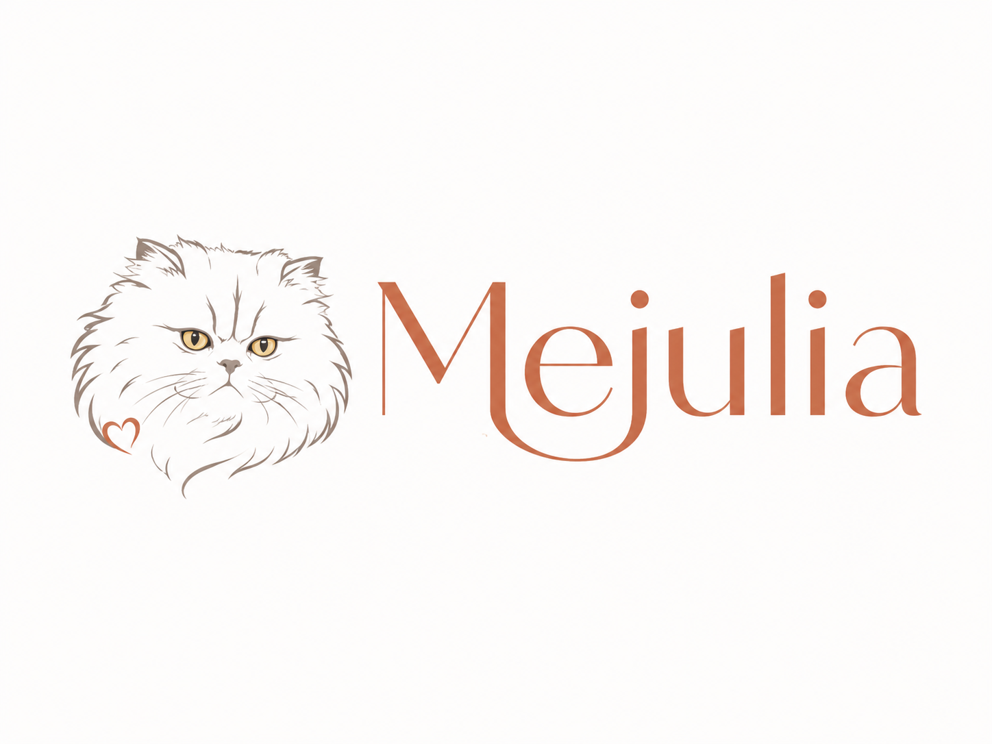 Mejulia pet-home essentials logo with cat illustration